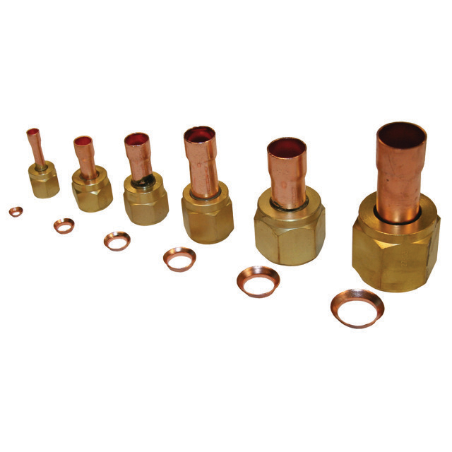 N808-1500 Freddox FA-3 x 2 verloopconnectie RVS/CU | SAE x ODF | 3/8" - 1/4"