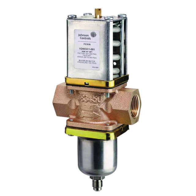 N443-2200 Johnson Controls V246 drukgestuurde 2-weg waterregelventiel, 3/8"