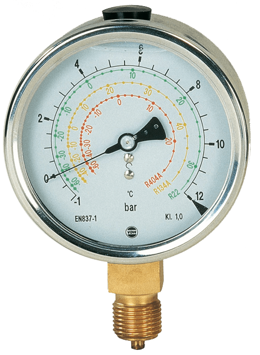 N796-1654 VDH A75/1 | Opbouw manometer | ERMETO | Oliedruk | Bereik -1 tot 12 bar